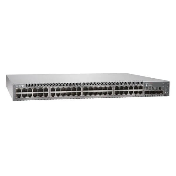 EX3400 TAA 48-port 10/100/1000BaseT PoE+, 4 x 1/10G SFP/SFP+, 2 x 40G QSFP+, redundant fans, front-to-back airflow, 1 AC PSU JPSU-920-AC-AFO included (optics sold separately)