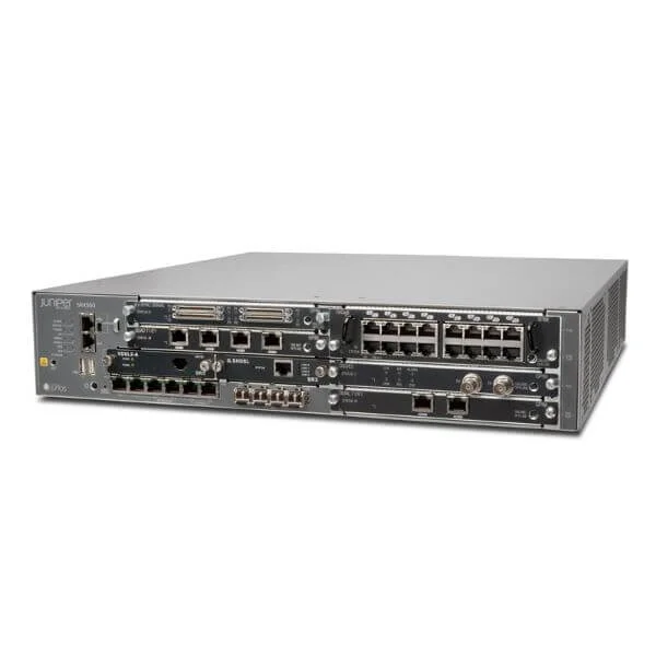 SRX550 Platform (2 RU Height) with AC Power Supply
- Includes 6 GPIM Slots, 2 MPIM Slots, 6 10/100/1000Base-T Ports, 4 GE SFP Ports, dual PS Slots, fans. Ships with 1 645 Watt AC Power Supply with POE power, power cord, rack mount kit