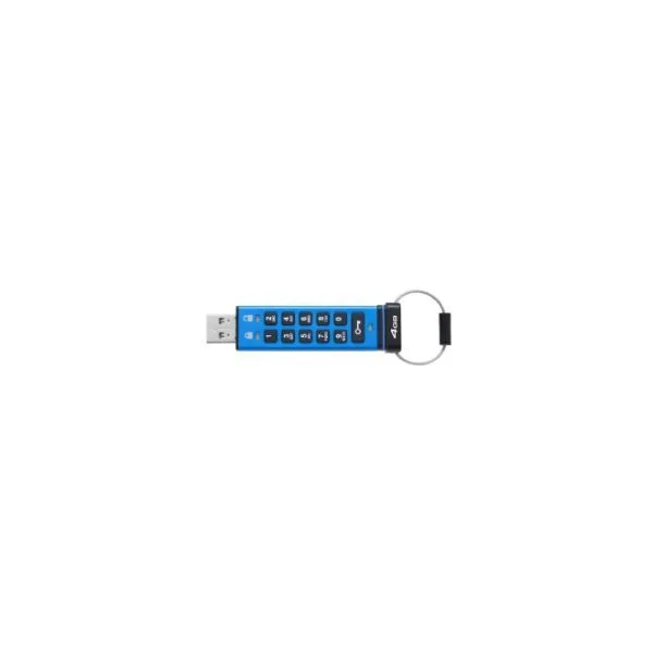 DataTraveler 2000 4GB - 4 GB - USB Type-A - 3.2 Gen 1 (3.1 Gen 1) - Sleeve - Password protection - Blue