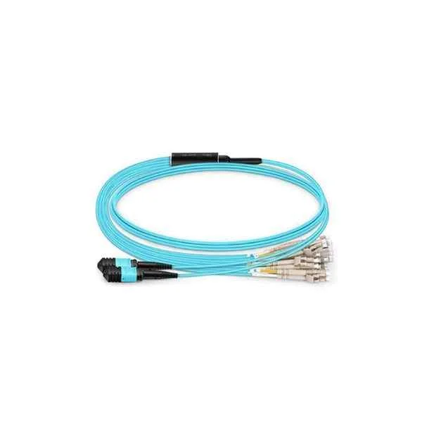 2*MPO/APC female-12*LC/UPC duplex, 1M, G.652D, 24 Cores, 3.0mm round cable/2.0mm fanout round cable, type A polarization,Fan out 0.6m,LSZH sheath