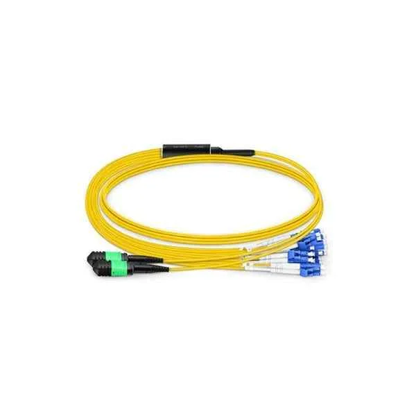 MPO/UPC female-6*LC/UPC duplex, 1M, OM4, 12 Cores, 3.0mm round cable/2.0mm fanout round cable, type A polarization,Fan out 0.6m,LSZH sheath