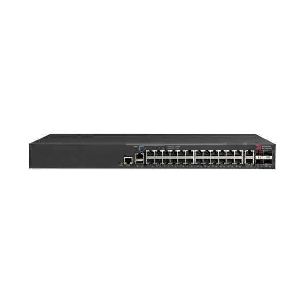 ICX 7150 switch, 24x 10/100/1000 PoE+ port, 2x 1G RJ45 uplink port, 4x 1G SFP uplink port, can be purchased to upgrade to 4x 10G SFP+, 370W PoE power, basic Layer 3 (static routing and RIP)