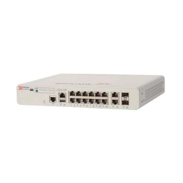 ICX 7150 compact switch, 12x 10/100/1000 PoE+ port, 2x 1G RJ45 upstream port, 2x 1G SFP upstream port, can be purchased to upgrade to 2x 10G SFP+. 124W PoE power, basic Layer 3 (static routing and RIP)