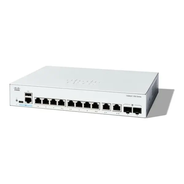 Cisco Catalyst 1300 - Switch - L2/L3 - Fully managed - 8 x 10/100/1000 (PoE+) + 2 x 10/100/1000/2500/5000/10000 SFP/RJ-45 combo - rack-mountable
