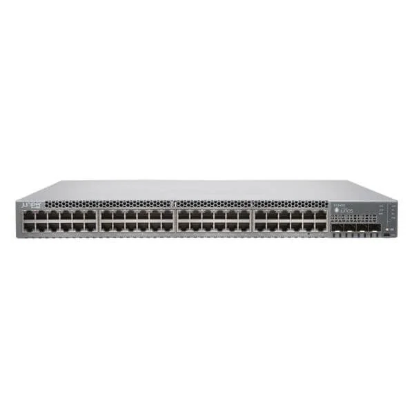 EX3400 48-port 10/100/1000BaseT, 4 x 1/10G SFP/SFP+, 2 x 40G QSFP+, redundant fans, back-to-front airflow, 1 AC PSU JPSU-150-AC-AFIincluded (optics sold separately)