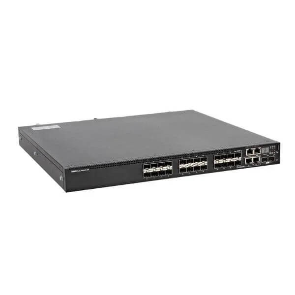 Dell Networking N3024EF-ON, 24x 1GbF, 2x SFP + 10GbE, 2x GbE, L3, stacked, airflow from IO to PSU, 1x AC PSU_x005F_x000D_