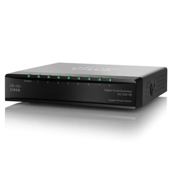 SG200-08 8-Port 10/100/1000 Smart Switch, SLM2008T-CN