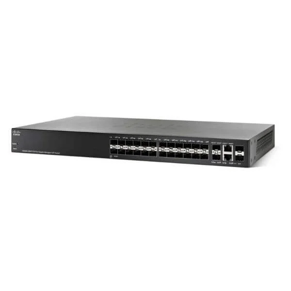 24 10/100/1000 ports, 2 Gigabit copper/SFP combo + 2 SFP ports