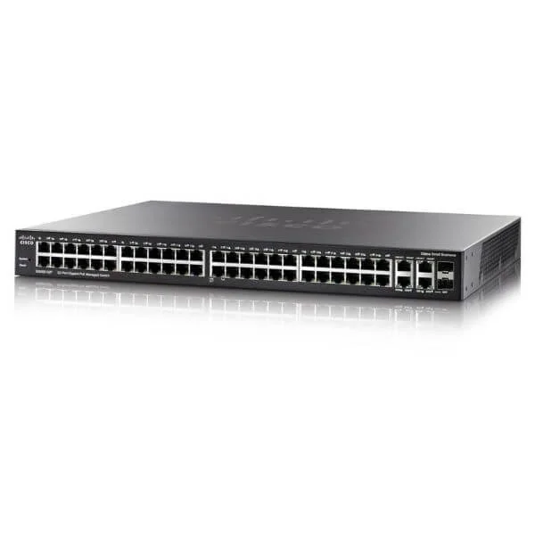 48 10/100/1000 ports, 2 Gigabit copper/SFP combo + 2 SFP ports
